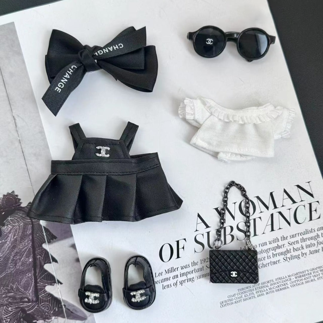 Chanel-Inspired Labubu Monochrome Elegance Outfit Set - (Labubu Not Inclued)