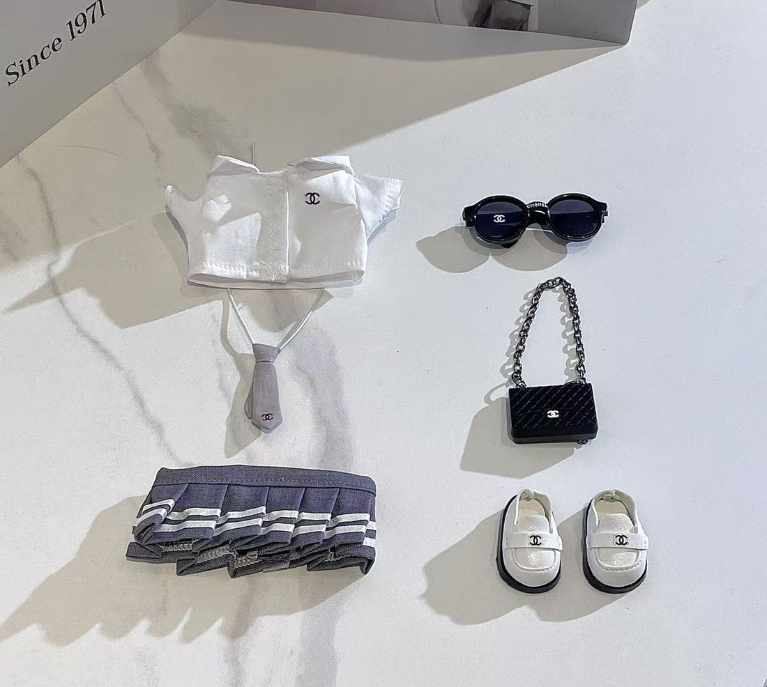 Chanel-Inspired Labubu Preppy Pleated - (Labubu Not Inclued)