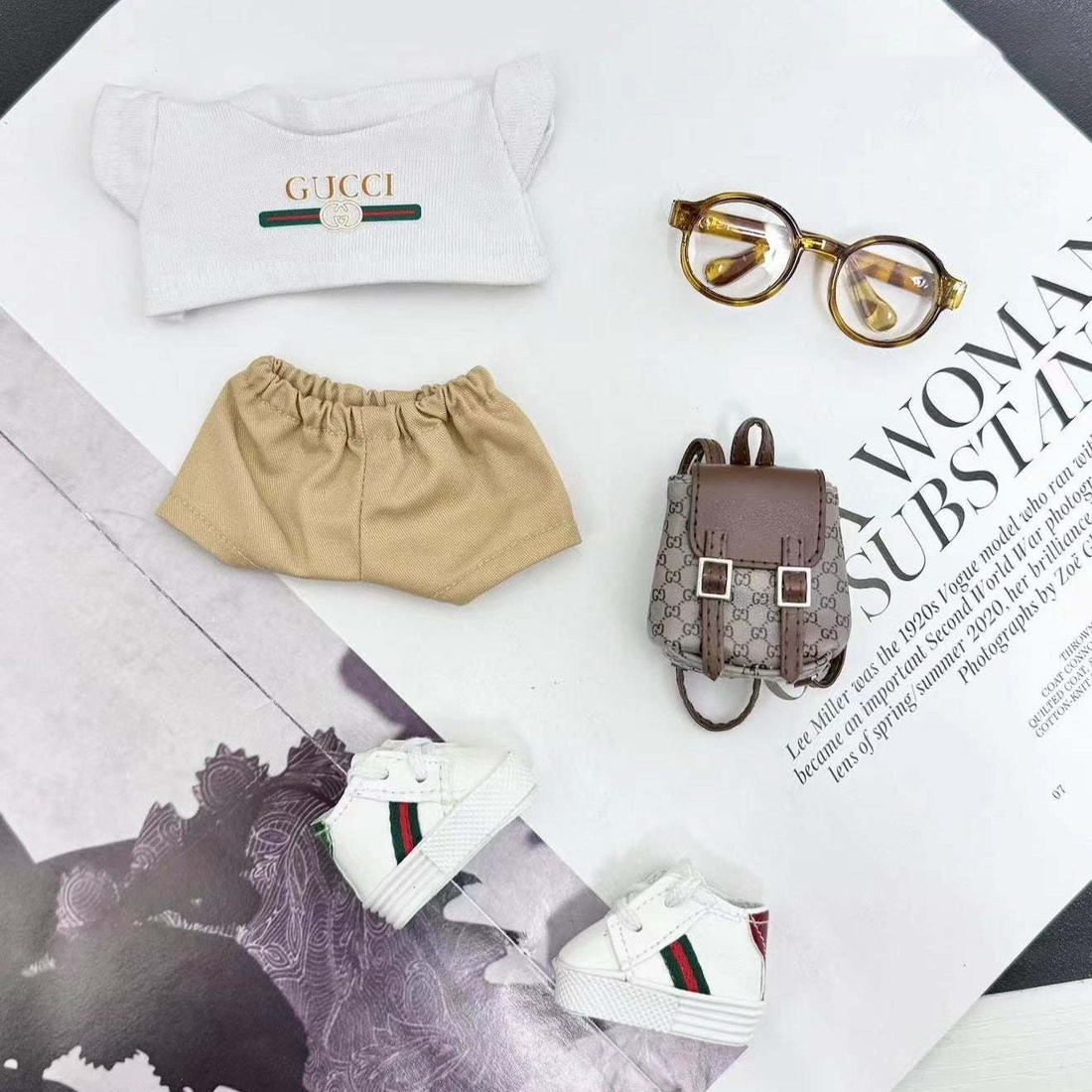 Gucci-Inspired Labubu Casual Streetwear - (Labubu Not Inclued)