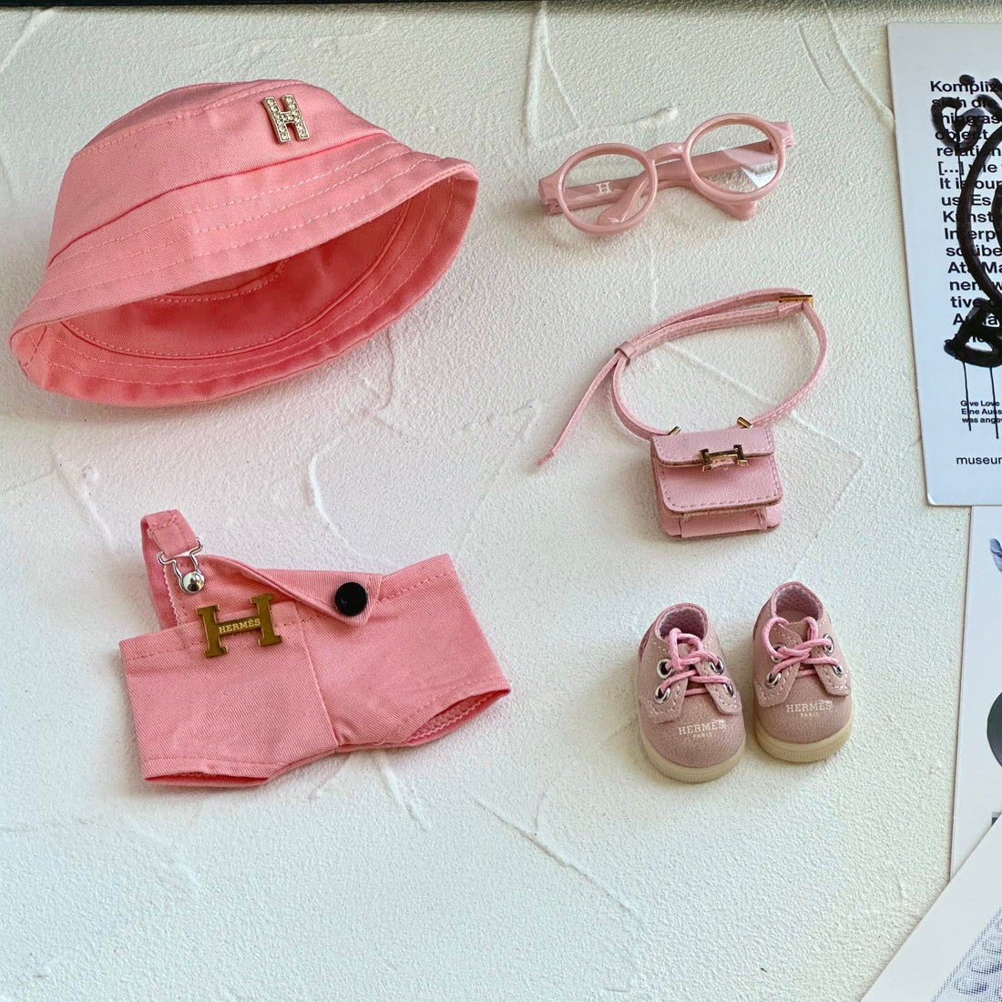 Hermès-Inspired Labubu Pink Luxe Outfit Set - (Labubu Not Inclued)
