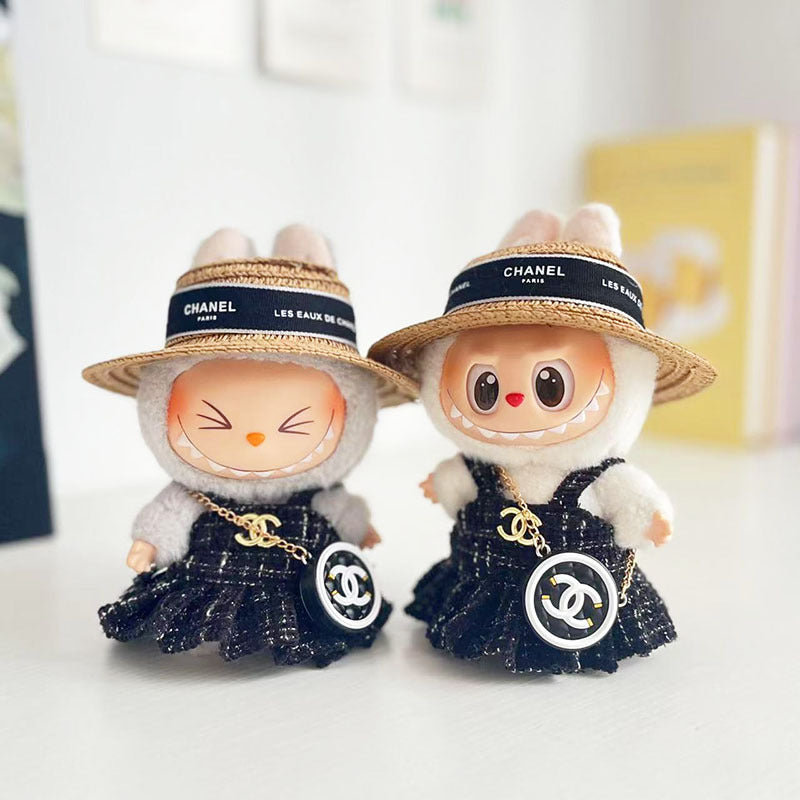 Chanel-Inspired Labubu Tweed Boater Outfit Set - (Labubu Not Inclued)
