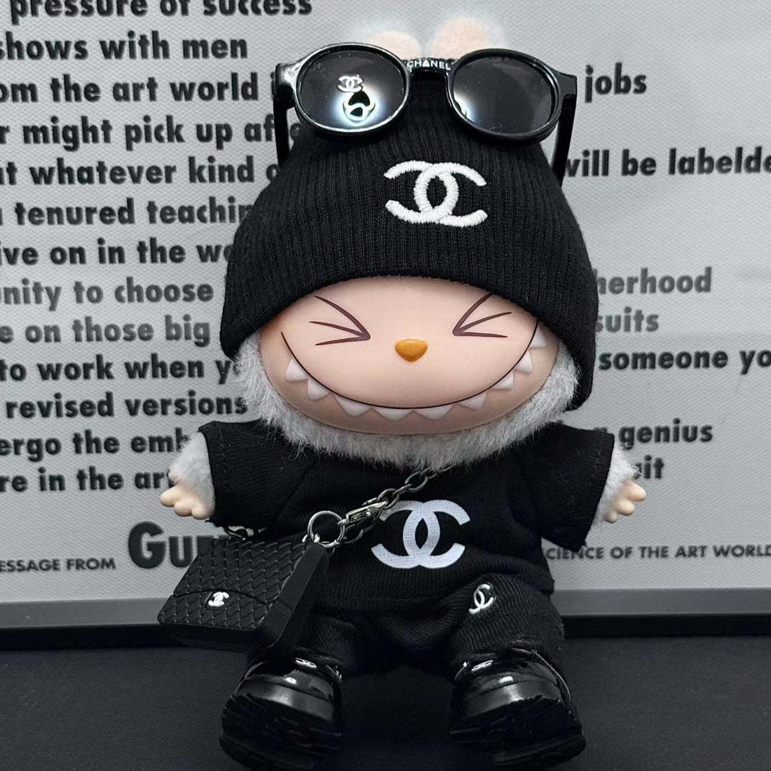 Chanel-Inspired Labubu All-Black - (Labubu Not Inclued)